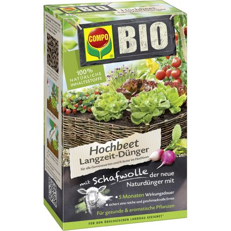 Engrais Longue durée pour Plate-Bande surélevée avec Laine de Mouton de 750 g, Vert