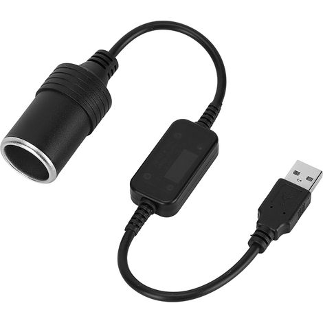 Adaptador convertidor de enchufe USB para encendedor de cigarrillos de automóvil de 5 V a 12 V, macho a hembra (1/5)