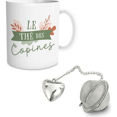 Geschenkset Teetasse mit Teekugel - STC - Der Tee der Freundinnen - Porzellan - Zeitgenössisches Design - 30 cl
