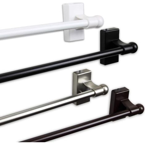 Desyne Magnetic Curtain Rod - Extendable 71-122 cm, White, Adjustable Window Rod White (1/4)