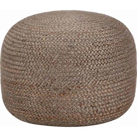vidaXL Puf hecho a mano gris claro 45x30 cm yute (1/3)