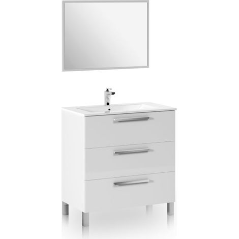 Pack de baño con lavabo cerámico Feel Blanco Brillo (ancho) x 57cm (alto) (1/5)