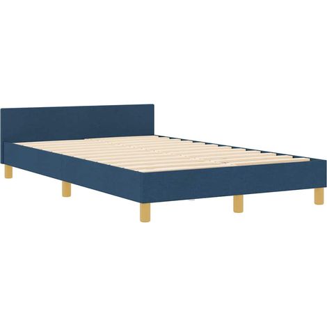 Estructura de cama con cabecera Azul 120 x 190 cm tela vidaXL (1/5)