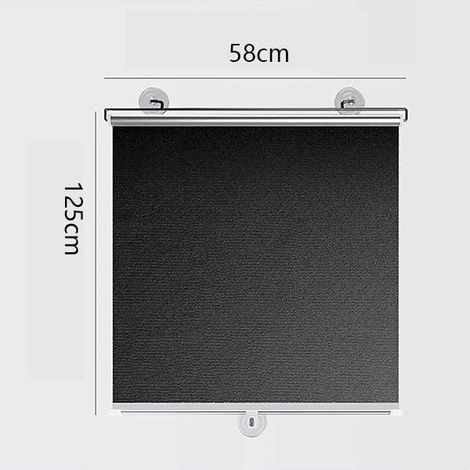 Store enrouleur à ventouse noir sans perçage 58 x 125 cm,store enrouleur pare-soleil, store enrouleur pare-soleil rétractable (1/5)