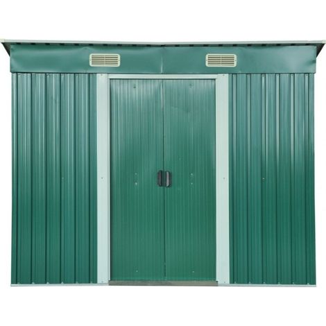 Casetta Porta Atrezzi in Metallo Ezooza 237 x 119 x 181 cm in Lamiera di colore Verde (1/5)