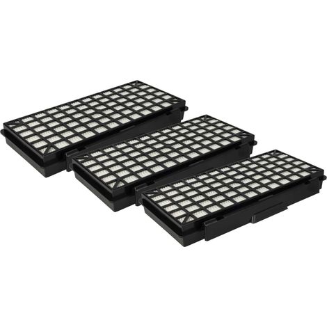 vhbw 3x filtre compatible avec Siemens VSZ5337, VSZ5GP126401, VSZ5GP126406, VSZ 5GP 1264 aspirateur - filtre HEPA noir / blanc