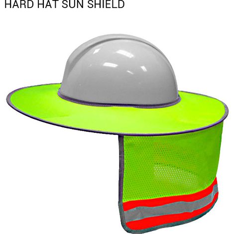 Protection Solaire pour Casque de Sécurité avec Visière et Bande Réfléchissante Haute Visibilité (1/5)
