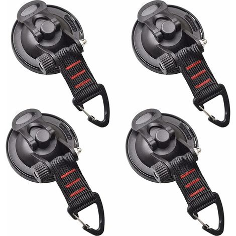 SHINING HOUSE Lot de 4 ventouses d'ancrage multifonction pour voiture - Kit de fixation pour bâche de camping - Ventouse avec fixation - Pour camping-car, maison, atelier