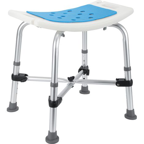 Randaco Tabouret de douche Tabouret de bain Hauteur réglable aide à la douche - jusqu'à 136kg Supports croisés rectangulaire (1/5)
