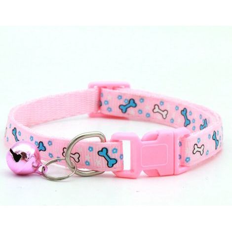 Collier en nylon pour chien et chat, chiot, petit, XS, robuste, minuscule, femelle, clip, chiots, rose, violet (1/2)