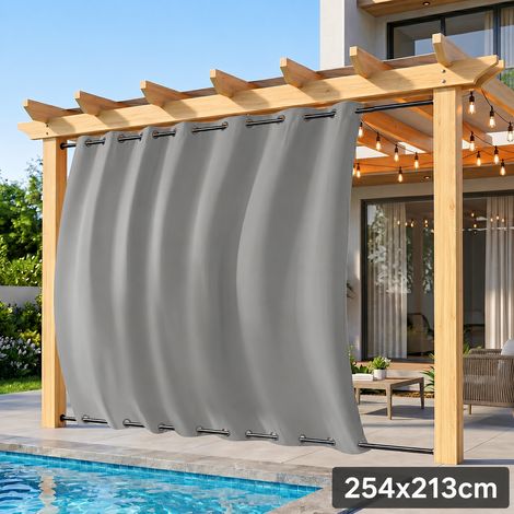 ROSNEK MegaShield Rideau extérieur extra-large occultant imperméable coupe-vent 254 x 213 cm Gris clair 1 panneau