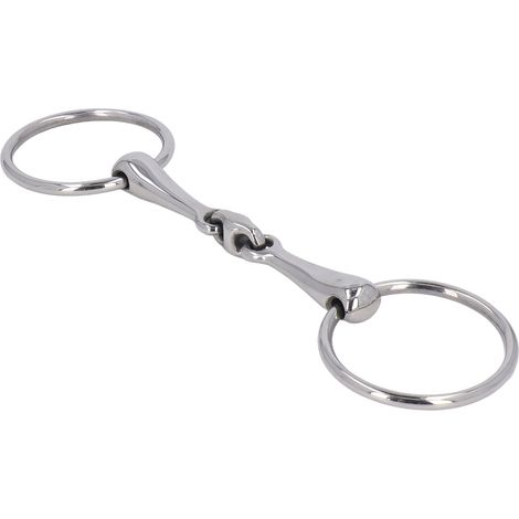 Mors de bride pour cheval en acier inoxydable flexible, articulé, résistant à l'usure et à la rouille, avec anneau en O, pour courses hippiques (1/5)