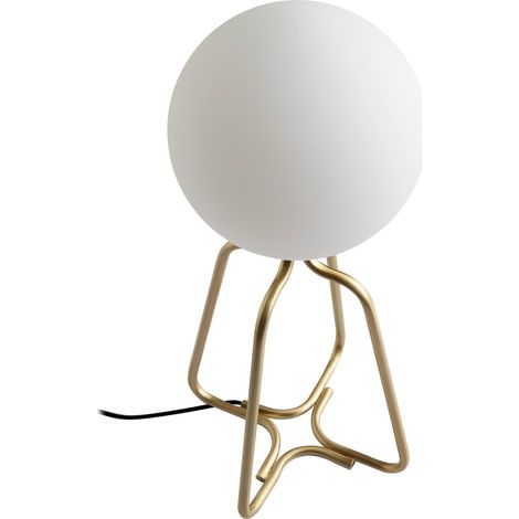 Lampe de table design or et blanc Angel Cerda - Doré satiné et verre laiteux blanc (1/5)