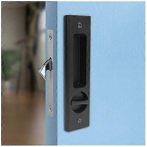 Serrure à mortaise pour porte coulissante, poignée invisible encastrée, loquet intérieur, serrure pour meubles en bois (1/5)