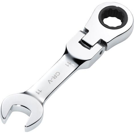 Draper 11MM STUBBY FLEX RACT. SPANNER 27966 27966 HI-TORQ® Metric Stubby Flexible Head Ratchet Combination Spanner
