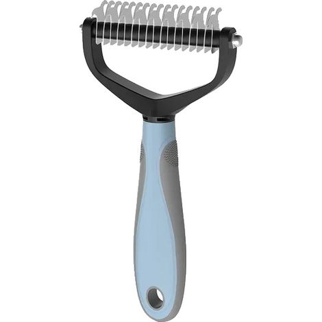 Haustierpflegewerkzeug, Entfilzungsbürste, Ergonomisches Design, blaue L (1/2)