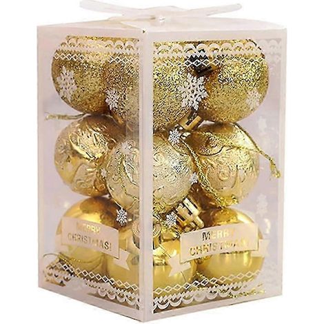 Lot de 12 boules de Noël incassables de 40 mm pour décorer votre sapin. (1/5)