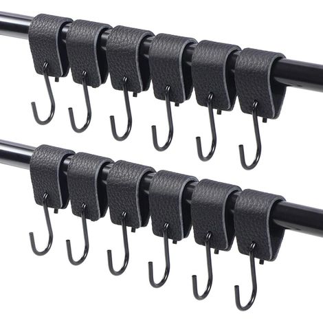 Kleiderhaken S Haken Metall Lederhaken ohne Bohren 12 Stück 12 Pack (1/5)