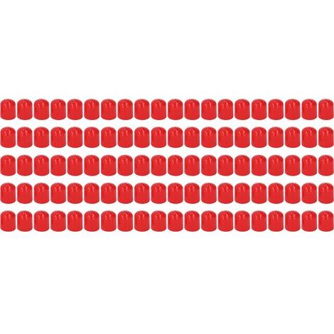 Couvercle d'embout rond en PVC, 100 pièces, Flexible, ignifuge, protecteur de filetage de vis, rouge, 15mm (1/5)