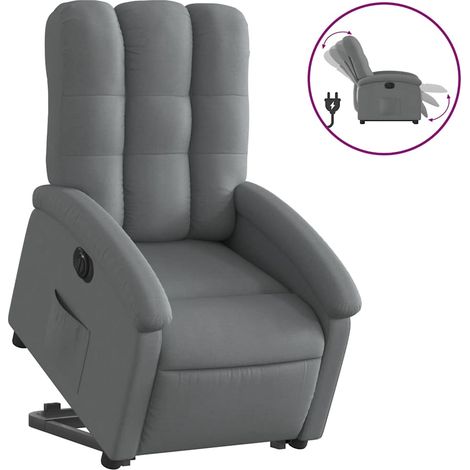 Maison Exclusive - Poltrona Alzapersona Reclinabile Elettrica Grigio Scuro Tessuto