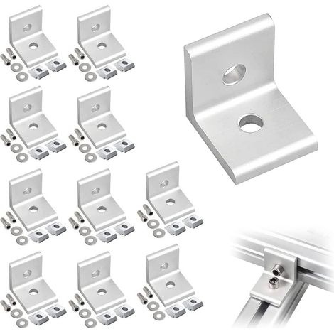 CYRILL – 10 Pièces équerre de Fixation Metal, équerre de Fixation(30 x 30 x 27mm), Acier Inoxydable équerre étagère Angle 90 Degrés Equerre, Equerre Metal pour Aluminium (30 x 30 x 27mm) (1/5)