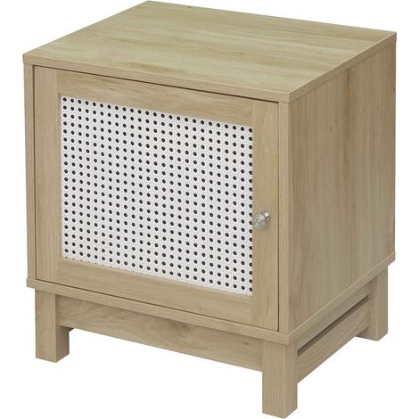 Comodino a 1 anta in rattan