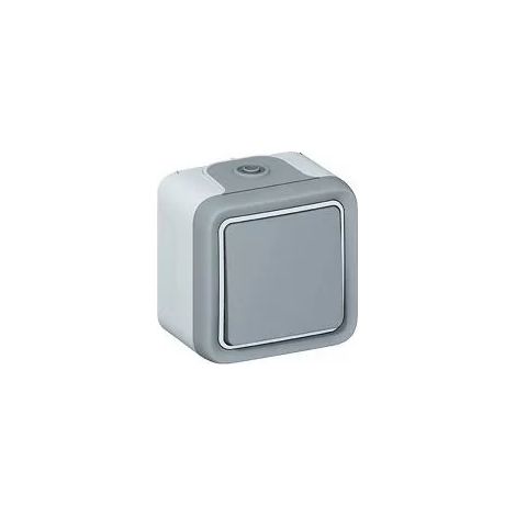 Legrand 069711 - Prog Plexo two-way switch complete gray surface - 10 AX