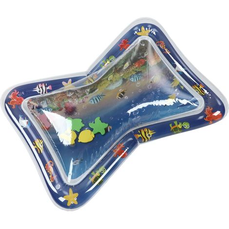 Aufblasbare, auslaufsichere PVC-Wassermatte für Babys und Kleinkinder – ideal für die Bauchlage und als tragbare Wasserspielmatte im Meeresboden-Stil (1/5)