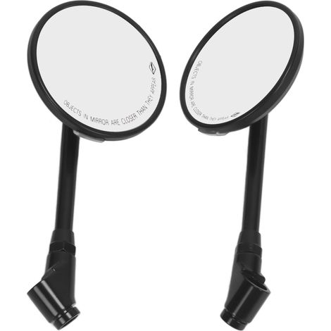 Rétroviseur Moto Rond Style Carbone Pivotant 360° Universel Base 8MM/10MM Argent (1/5)