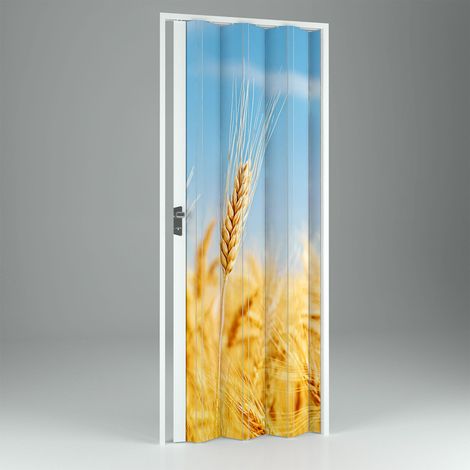 Porta a soffietto stampata da interno in pvc mod. Vera 89,5x214 cm Grain