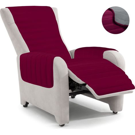 Copripoltrona Trapuntato Doubleface Bordeaux/Grigio Scuro