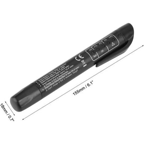 Bremsflüssigkeitstester, Bremsflüssigkeitsprüfer, Ölerkennung, automatische Diagnose mit 5-LED-Anzeige für DOT3 / DOT4 / DOT5 (1/5)