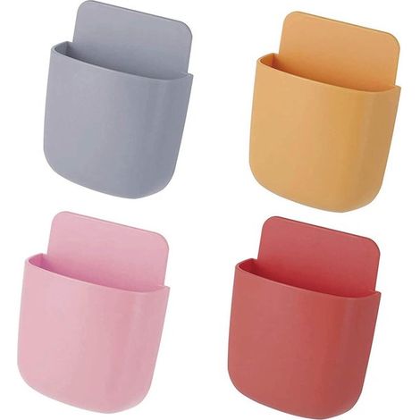 Porta telecomando, scatola da parete autoadesiva, non richiede foratura, scatola portaoggetti per telecomandi e montature per occhiali, scatola di plastica per F (1/5)