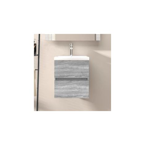 Armoire de lavabo Sonoma gris 41x38,5x45 Bois d'ingénierie (1/5)
