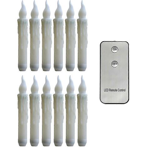 LED-Kerzen mit Fernbedienung, flammenlos, gelbes Blinklicht