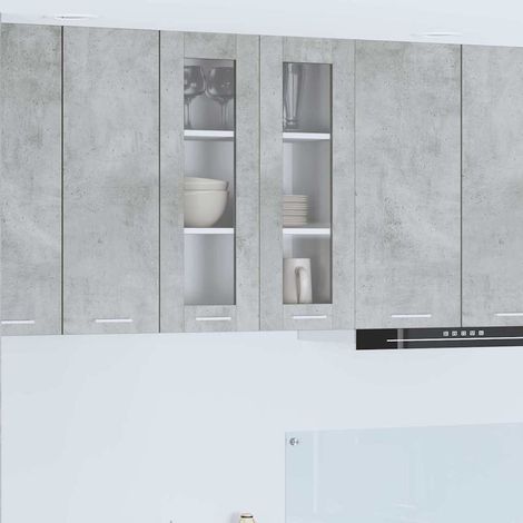 Hängeschrank mit Tür Beton Grau 60 x 31 x 80 cm Holzwerkstoff