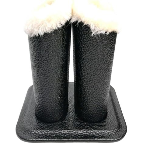 Porte-lunettes Doublé Peluche Support Lunettes Cuir PU Organisateur Rangement Lunettes Double Tête Usage Stylo Adapté pour Chevet Bureau Maison Table (1/5)