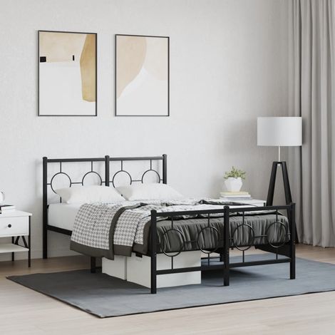 Estructura cama sin colchón con estribo metal negro 120x190 cm vidaXL (1/5)