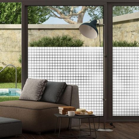Sichtschutzfolie, Verdunkelungsfolie, elektrostatische Fensterfolie für quadratische Fenster (45 x 200 cm), guter Sichtschutz, blickdichte, mattierte Fensterfolie mit UV-Schutz (1/5)