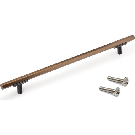 Poignée pour meubles Riad L232mm entraxe 192mm Aluminium Bronze - EMUCA - 9363008 (1/3)