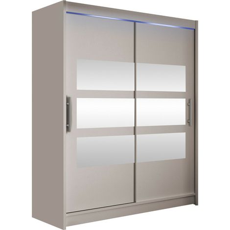Armario Closico 157, Cachemira, 200x150x58cm, Puertas de armario: Correderas, Número de estantes: 5, LED (1/4)