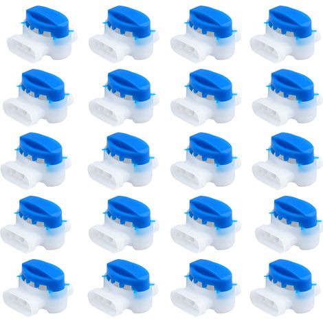 Connecteur Câble - 314 - Étanche Auto-dénudant - Pour Tondeuse Robotisée - Bleu - Lot de 20 (1/5)
