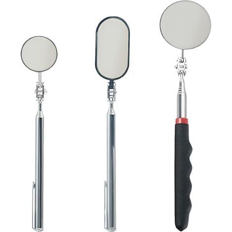 Lot de 3 miroirs d'inspection télescopiques - Outils rétroviseur Poignées mécanique Rond à 360 ° extensibles Pour inspections véhicules (1/5)