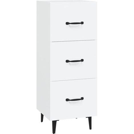 Buffet Commode Armoire Luxueux, pour Salon Chambre Entrée Cuisine, Blanc 34,5x34x90 cm Bois d'ingénierie OIB5723E (1/5)