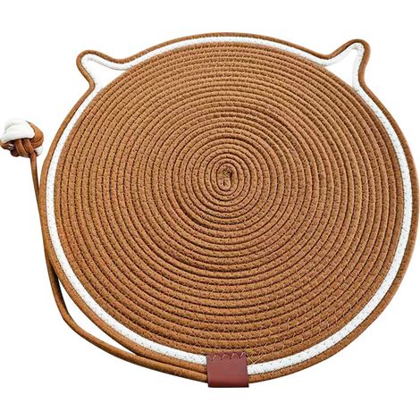 Tapis Griffoir Chat Grattoir Gratoir - Planche à Gratter pour Cat avec Boule Graffer Griffer en Forme d'oreille de Chats Coussins Griffes Chaton,Protection Contre Les Griffe Accessoires DiamèTre 35cm (1/4)