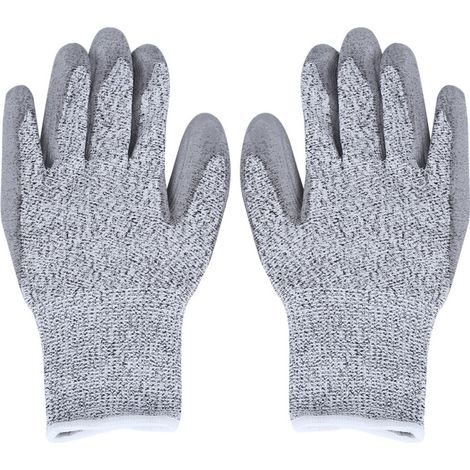 Guantes de protección resistentes a los cortes, al aceite y con revestimiento de PU/HPPE para fábricas de maquinaria para trabajar la madera.