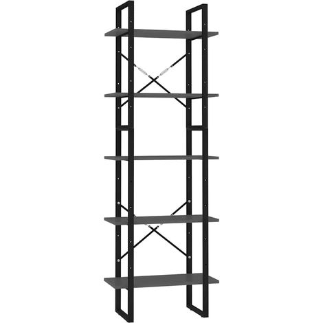 Maison Exclusive - Bücherregal 5 Fächer Grau 60x30x175 cm Holzwer (1/5)