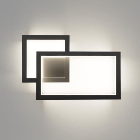 Applique Murale Interieur Design, Lampe Murale LED Mordern, Appliques Interieur Décoratif, Lumière mural pour Chambre, Salon, Couloir, 24W, 1960LM, Blanc Naturel 4000K, Noir (1/5)