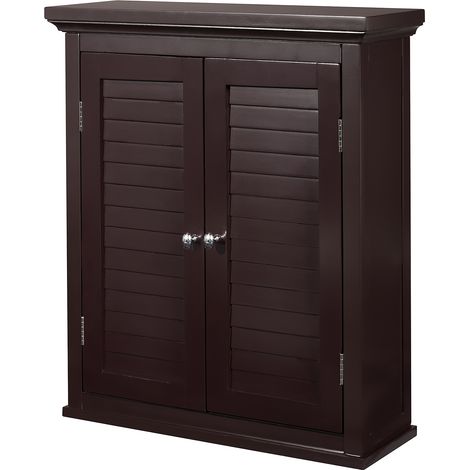 Teamson Home Mobile Bagno Parete Legno Marrone Doppia Porta ELG-593 (1/5)