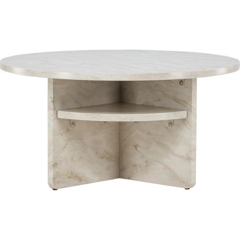 Table Basse Effet Marbre "Alesund " 85cm Beige (1/5)